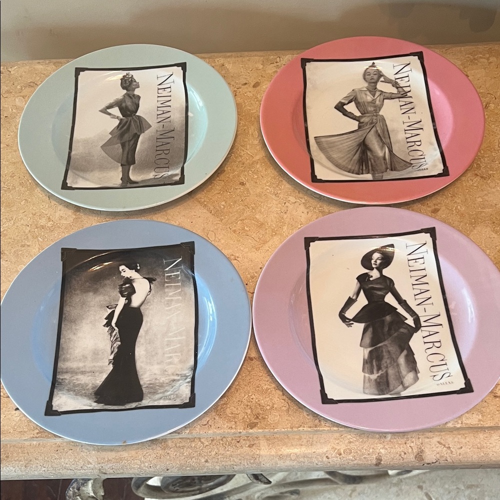 Neiman Marcus Fashion Plate Set in Pastel Hues